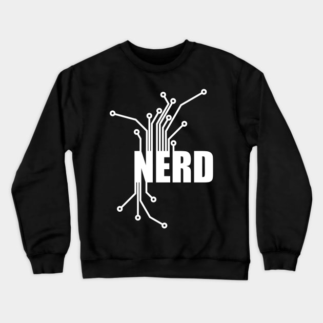 Nerd Circuit Board - Computer CPU Technology Nerd Design Crewneck Sweatshirt by Bohnenkern